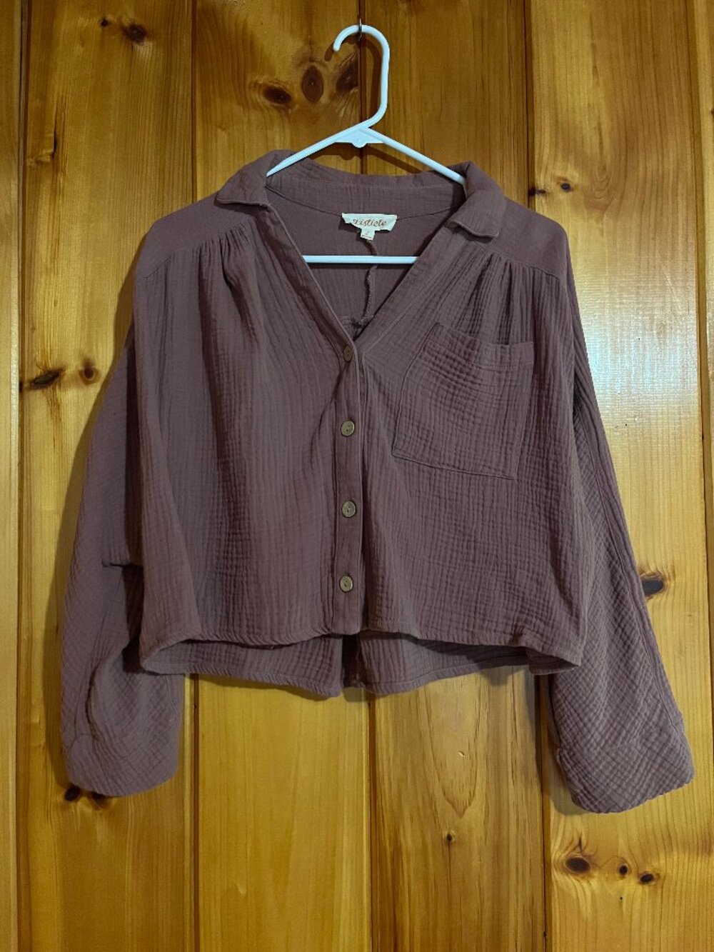 Mauve Cropped Button Up | Listicle | S